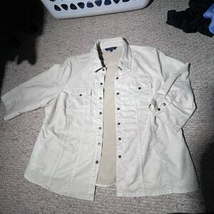3/4 length sleeve button up jacket